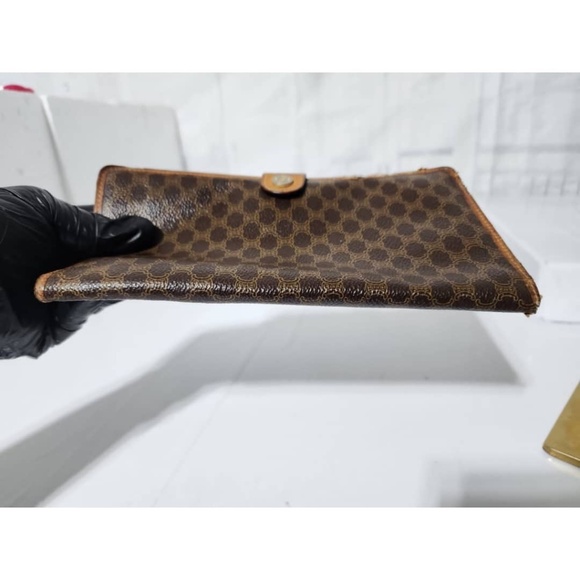 Authentic Celine Vintage Macadam PVC Leather Long Wallet Brown - Picture 4 of 13